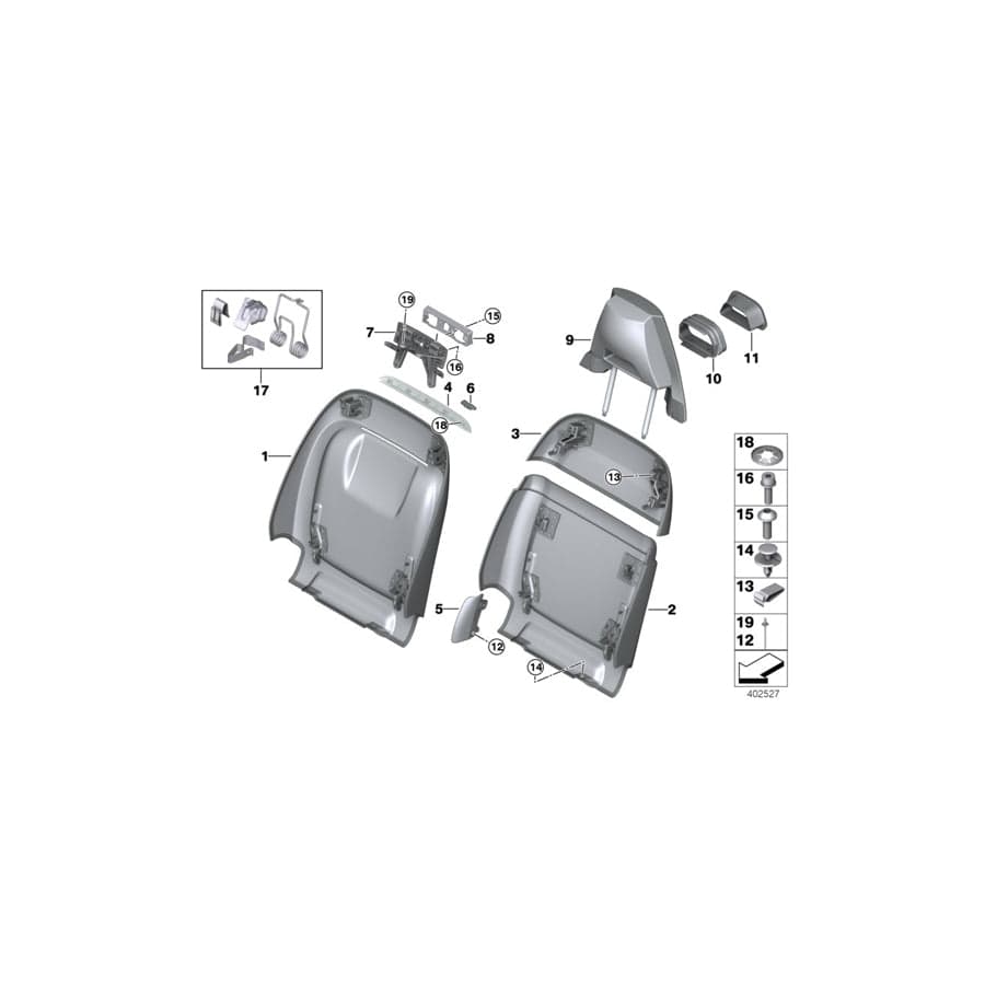 Genuine BMW 52108062305 Rear Section, Comfort Seat, Upper ARAGONBRAUN (Inc. X5 M & X6 M)