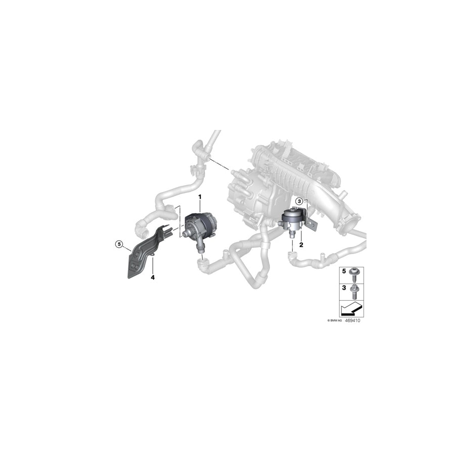 Genuine BMW 11518646467 Auxiliary Water Pump (Inc. Cooper SE ALL4)