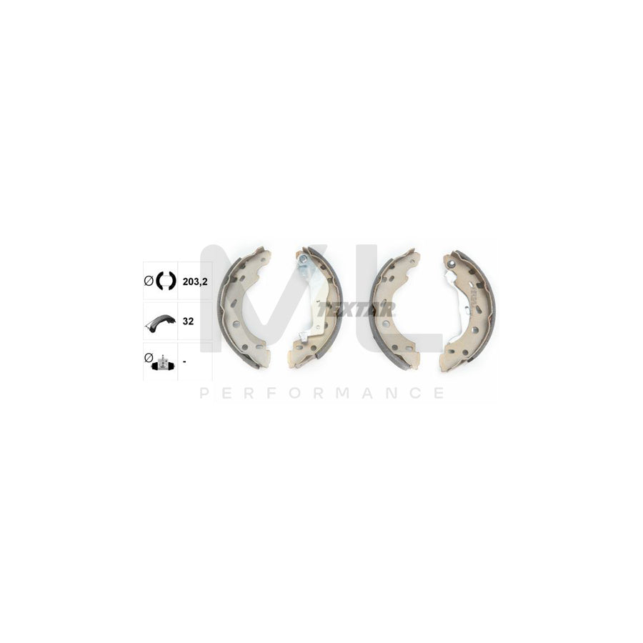 TEXTAR 91057400 Brake Shoe Set with handbrake lever