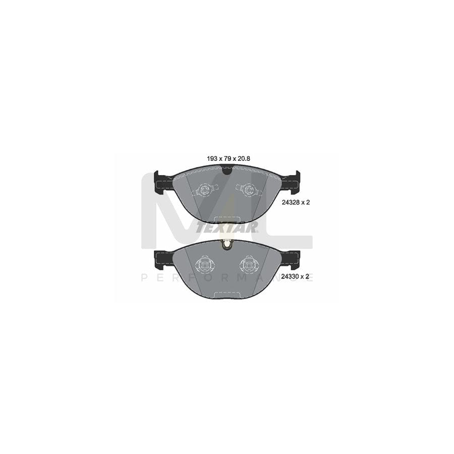 TEXTAR 2432801 Brake pad set prepared for wear indicator