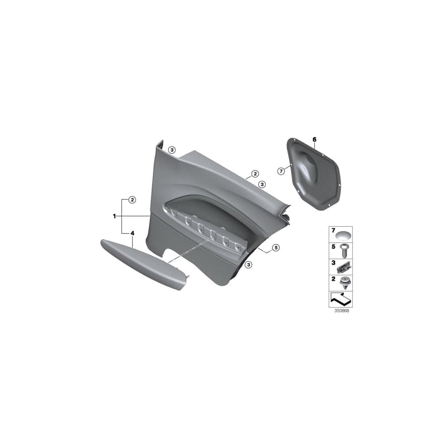 Genuine BMW 51437311484 Lateral Trim Panel Leather Rear Right ROT/SCHWARZ (Inc. M235i, 230i & 218i)