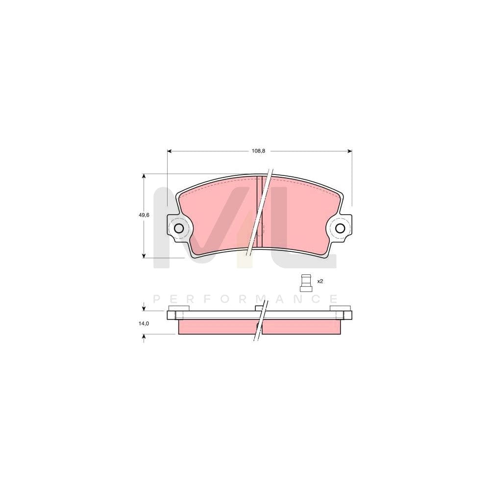 TRW Gdb149 Brake Pad Set Prepared For Wear Indicator