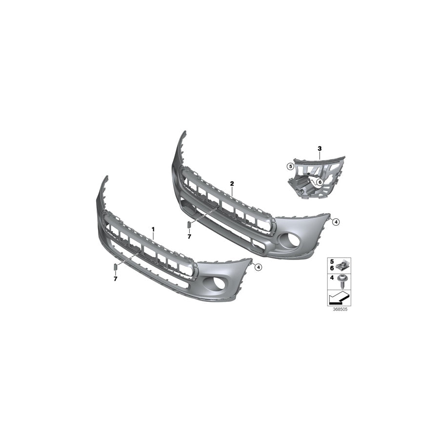 Genuine BMW 51117379436 F56 F55 Trim Cover, Bumper, Primed, Front COOPER S (Inc. Cooper S & Cooper SD)