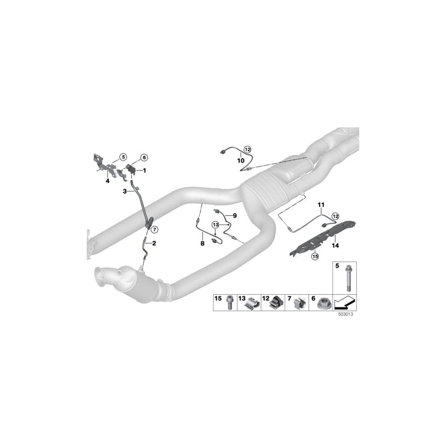 Genuine BMW 11788744030 RR11 RR31 G12 Temperature Sensor, Exhaust L=380 (Inc. M760LiX, Phantom EWB & Cullinan)