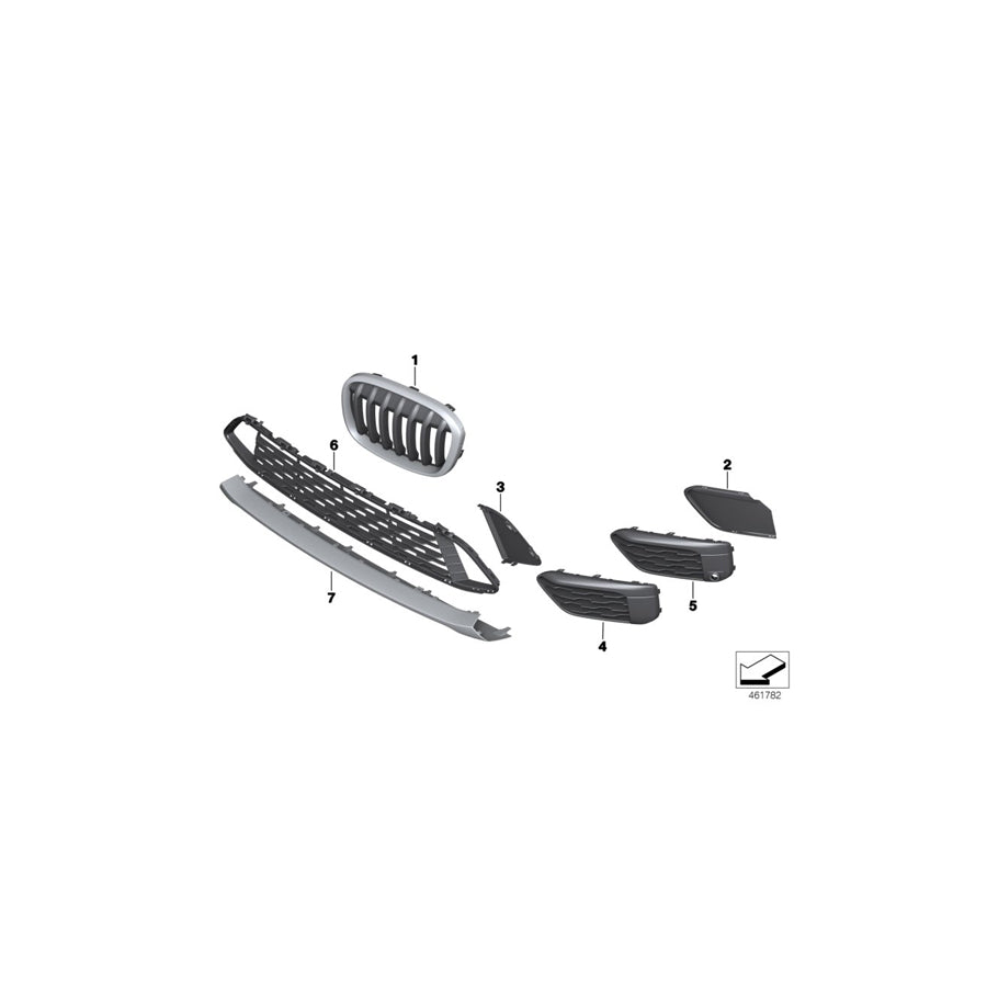 Genuine BMW 51117374203 F48 Cover, Grill, Left (Inc. X1 28iX, X1 18d & X1 20i)
