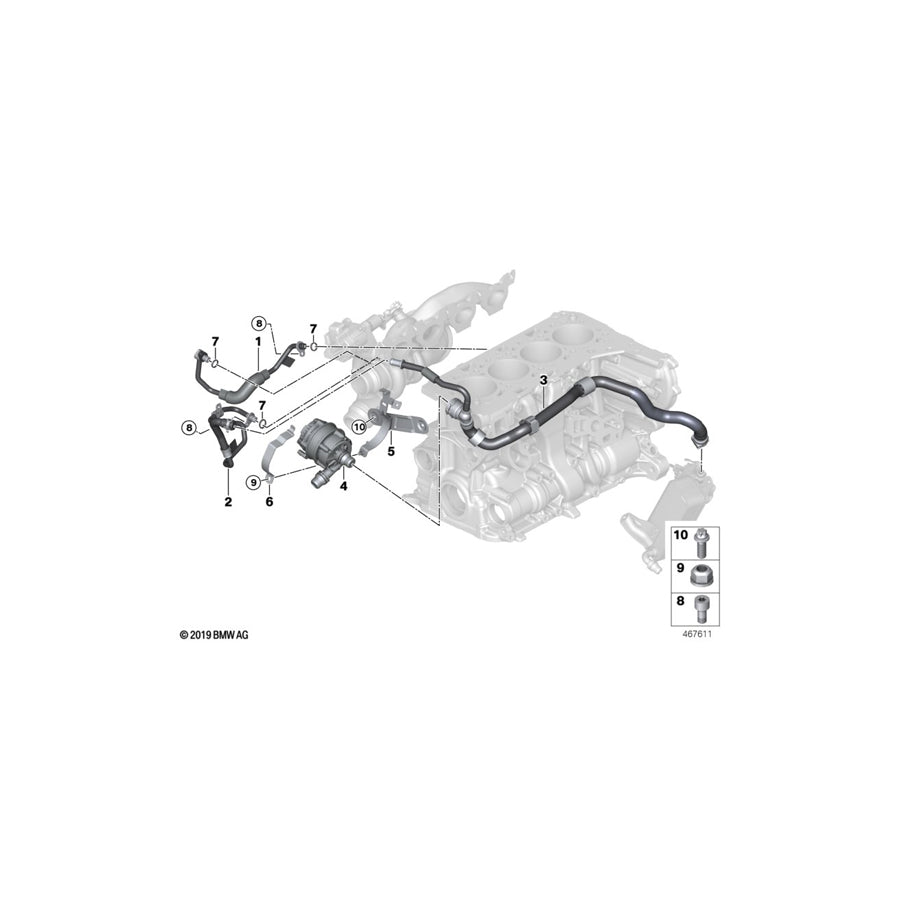 Genuine BMW 11518642732 F30 G07 Auxiliary Water Pump (Inc. 330e, X7 M50iX & X7 50iX)