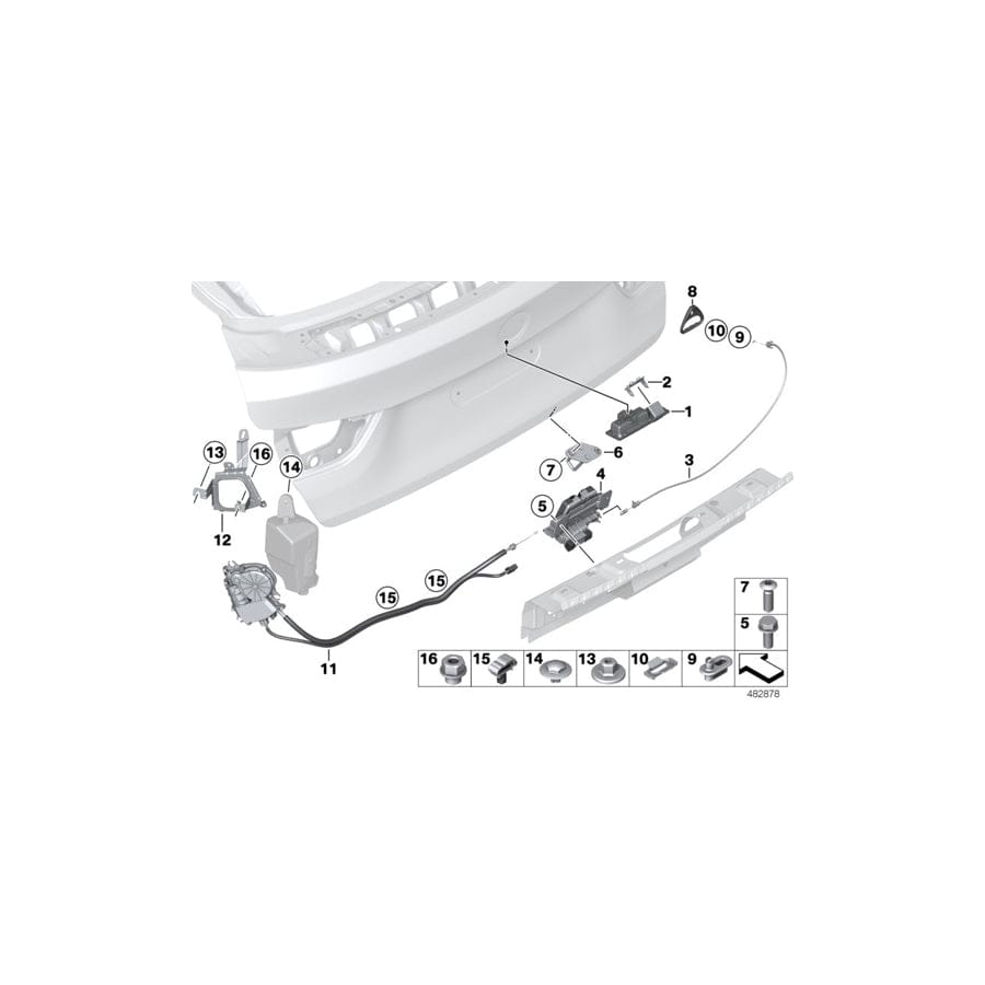Genuine BMW 51247298986 F36 F34 Bowden Cable, Emergency Unlocking (Inc. 430d, 420dX & 330d)