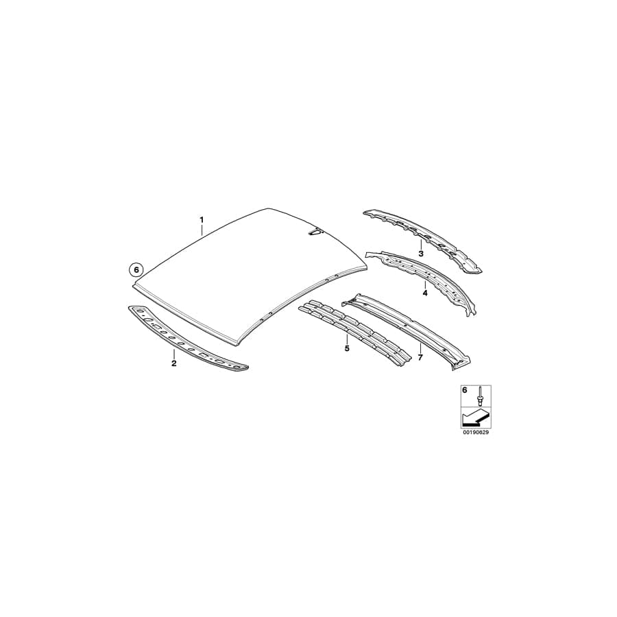 Genuine BMW 41327111310 E60 Rear Window Frame Upper Part (Inc. 550i, 530d & 535d)