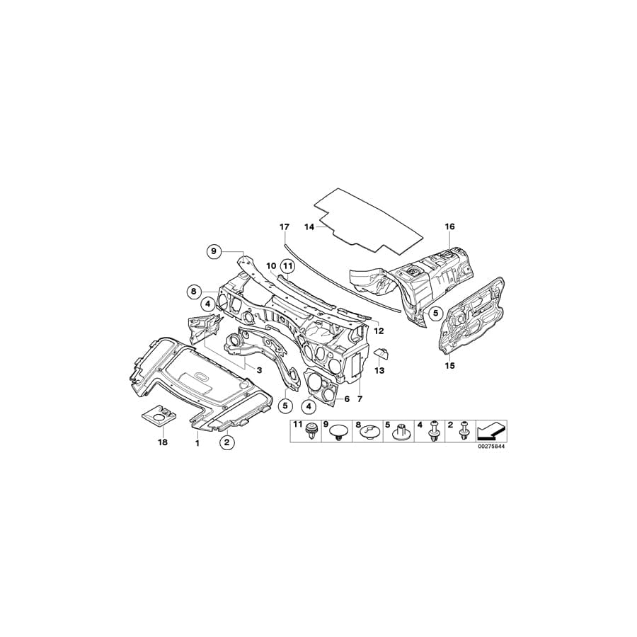 Genuine BMW 51487117335 E90 E92 Sound Insulation, Tunnel (Inc. 330xd, 320xd & 325xi)