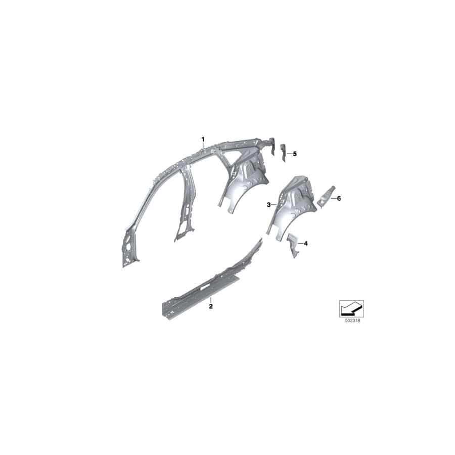 Genuine BMW 41219498463 F44 Reinforcement, Sidewall, Rear Left (Inc. 228iX, 220d & M235iX)
