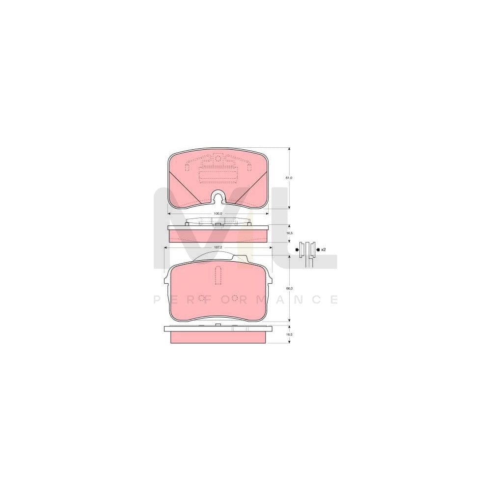TRW Gdb961 Brake Pad Set Prepared For Wear Indicator
