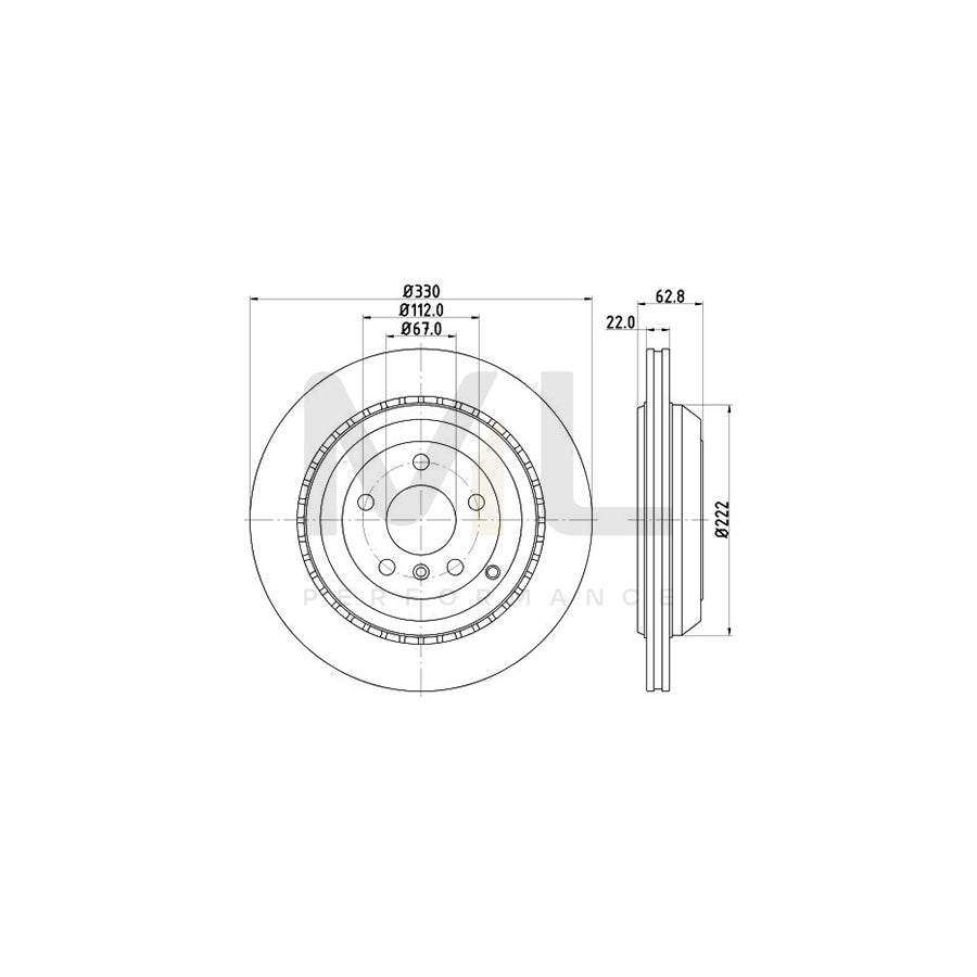 HELLA PRO 8DD 355 113-231 Brake Disc Externally Vented, Coated, without wheel hub, without wheel studs | ML Performance Car Parts