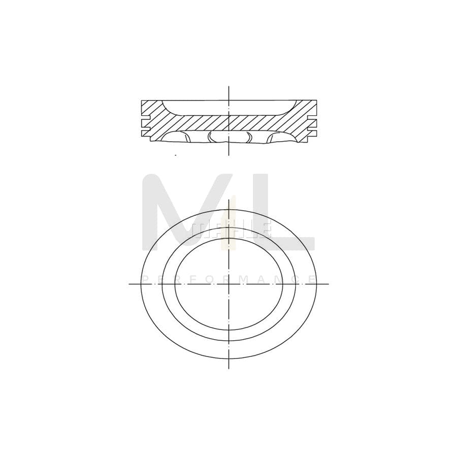 MAHLE ORIGINAL 222 01 01 Piston 66,75 mm, without cooling duct | ML Performance Car Parts