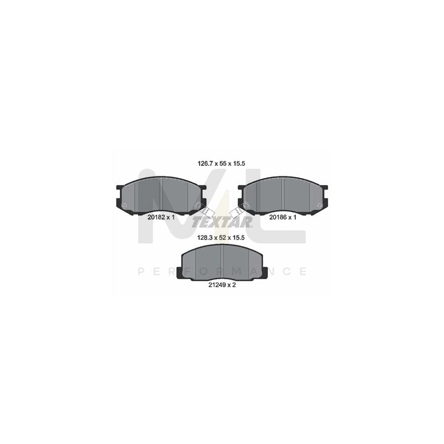 TEXTAR 2018201 Brake pad set with acoustic wear warning