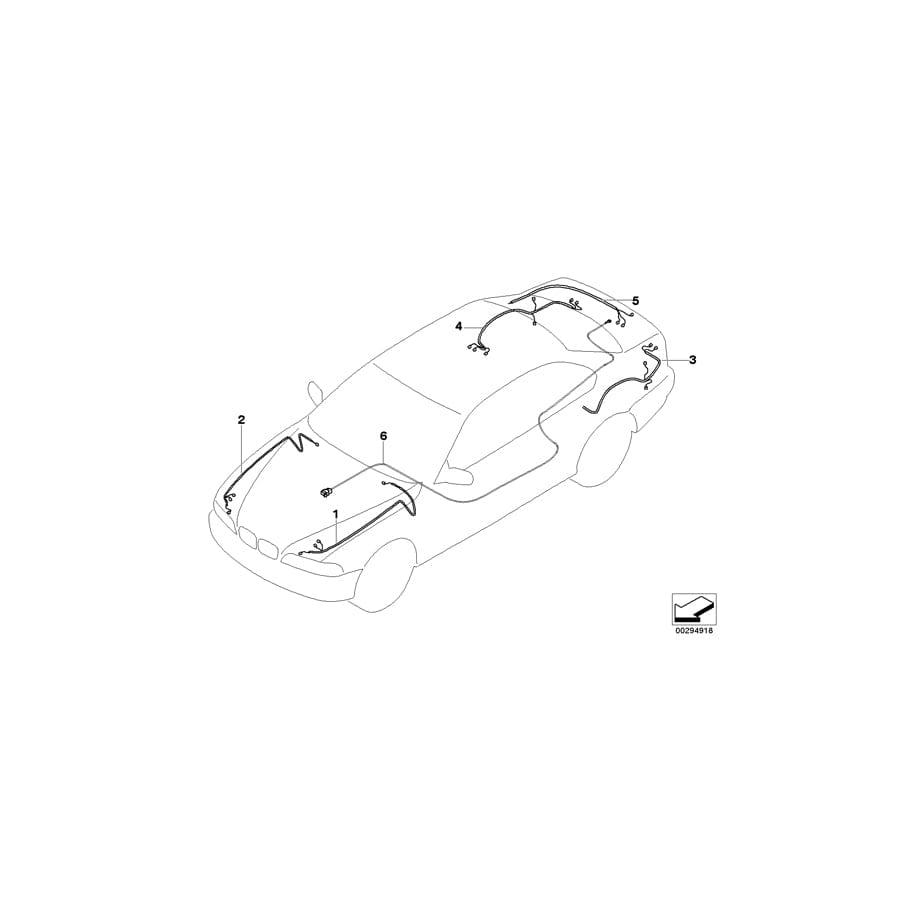 Genuine BMW 61116939798 E60 Repair Wiring Set For Trunk Lid (Inc. 530xd, 525i & 530d)