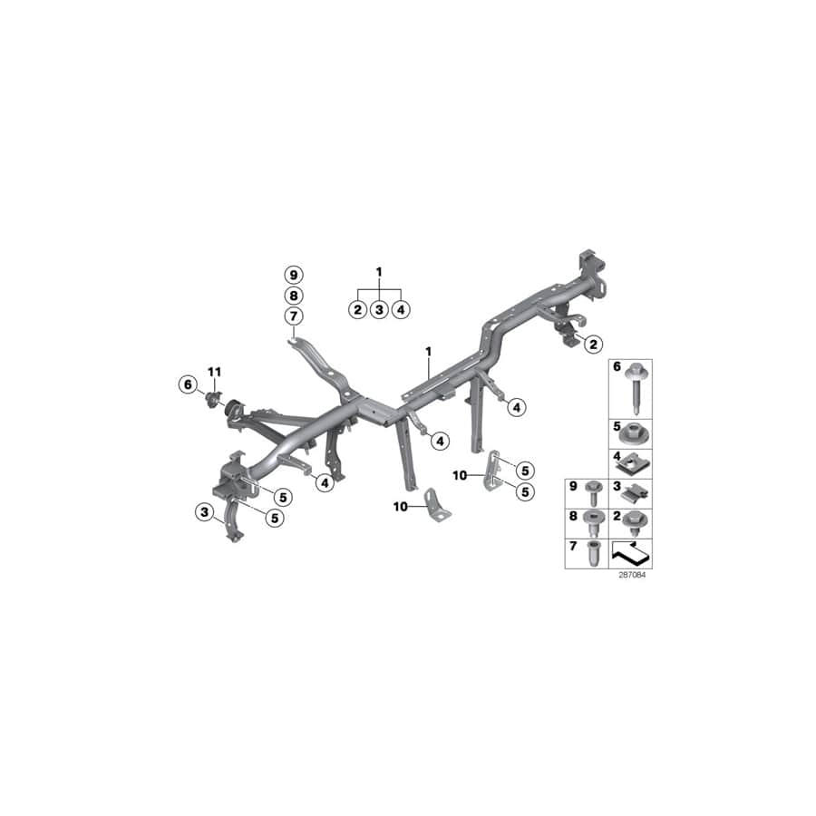 Genuine BMW 51459227017 F34 F30 F80 Holder For Tunnel Support Left (Inc. 428iX, 435dX & M140i)