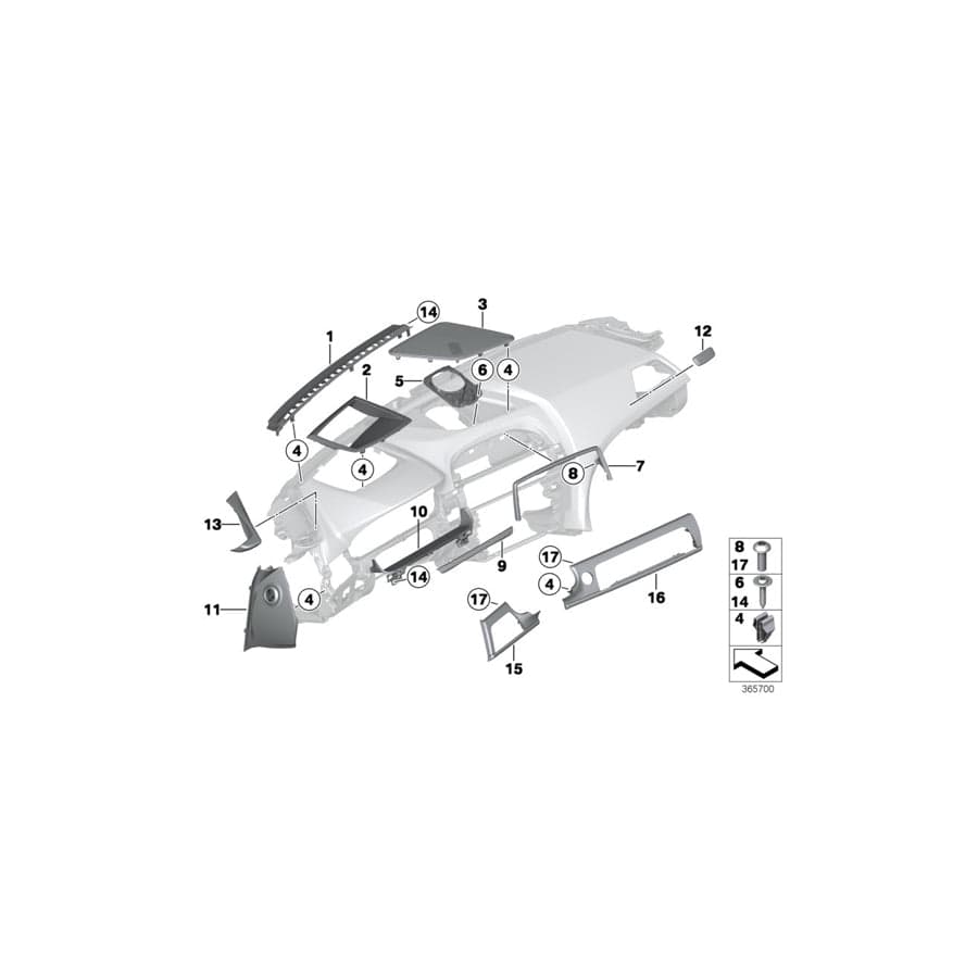 Genuine BMW 51459216618 F13 F12 Covering Right (Inc. 640i, 650iX & 640d)