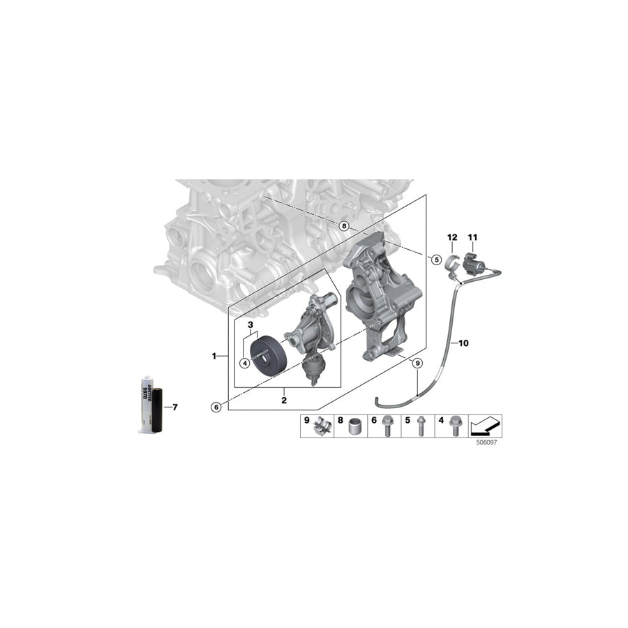 Genuine BMW 11518663674 G11 G12 Belt Pulley, Coolant Pump (Inc. 330e, 740eX & 745Le)