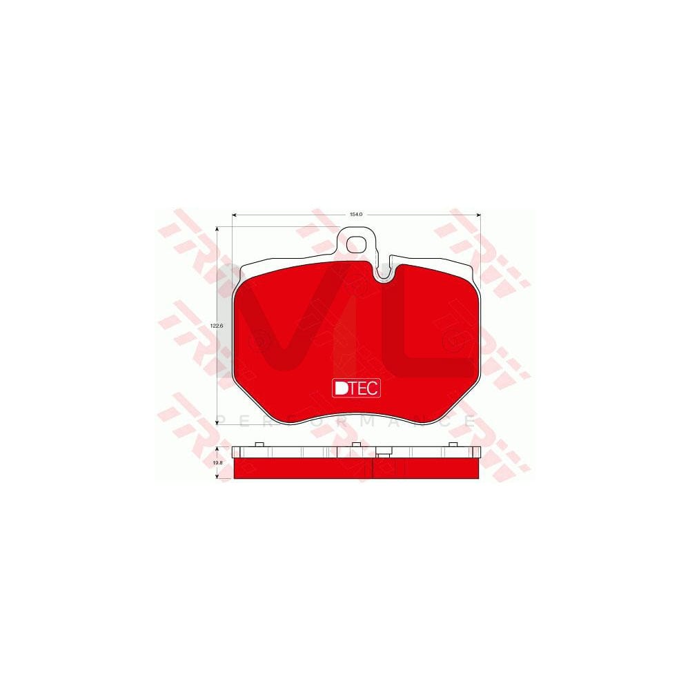 TRW Dtec Cotec Gdb1848Dte Brake Pad Set Prepared For Wear Indicator