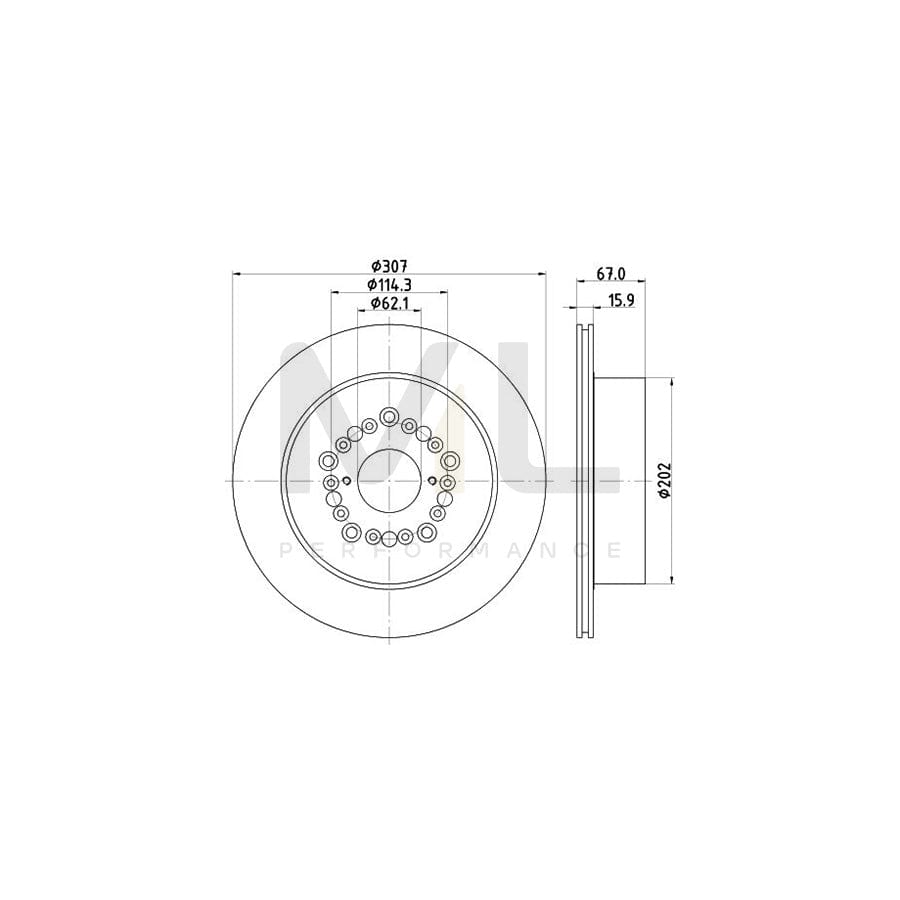 HELLA 8DD 355 113-151 Brake Disc Internally Vented, without wheel hub, without wheel studs | ML Performance Car Parts