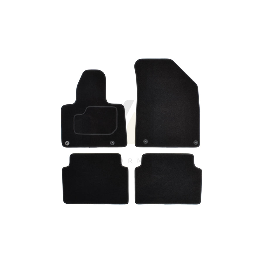 CUSTOPOL Tailored CIT155C Floor mat set for CITROテ起 C5 III Saloon Textile, Front and Rear, Quantity: 4, Black