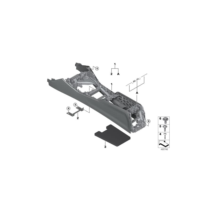 Genuine BMW 51166996831 G20 G21 Center Console SCHWARZ (Inc. 318d & 320d)