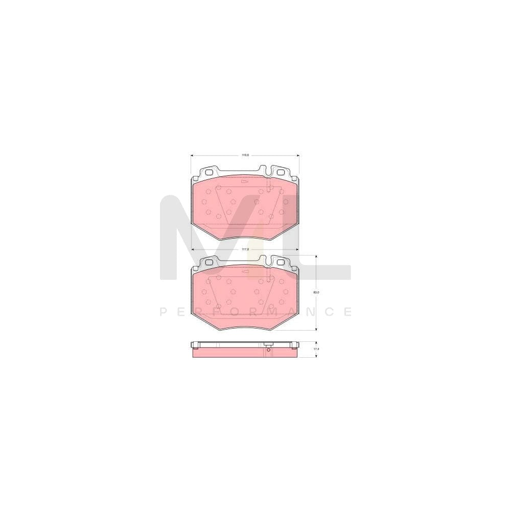 TRW Gdb1575 Brake Pad Set Suitable For Mercedes-Benz S-Class Saloon (W220) Prepared For Wear Indicator