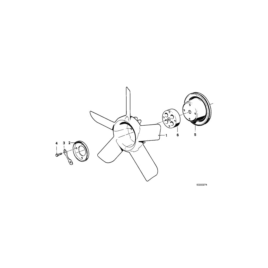 Genuine BMW 11521276454 E28 Fan D=360mm (Inc. 518)