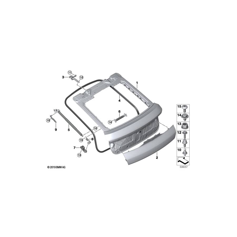 Genuine BMW 51247441960 G06 Stop, Trunk Lid, Right (Inc. X6)