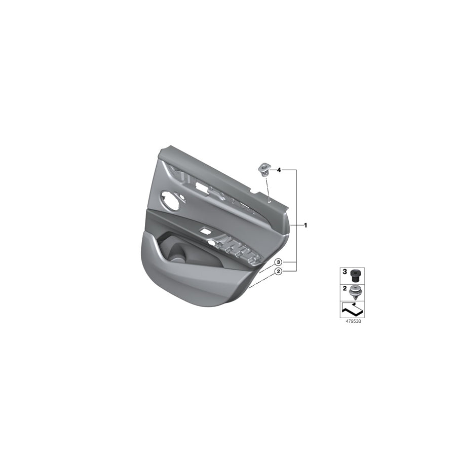 Genuine BMW 51427438100 F48 Door Trim Panel, Rear, Right ANTHRAZIT (Inc. X1 18d, X1 25iX & X1 25dX)