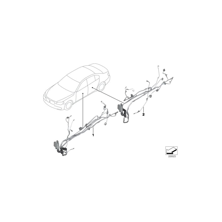 Genuine BMW 61129303640 F07 Co-Driver'S Side Door Cable Harness (Inc. 535dX, 550iX 4.4 & 535iX)