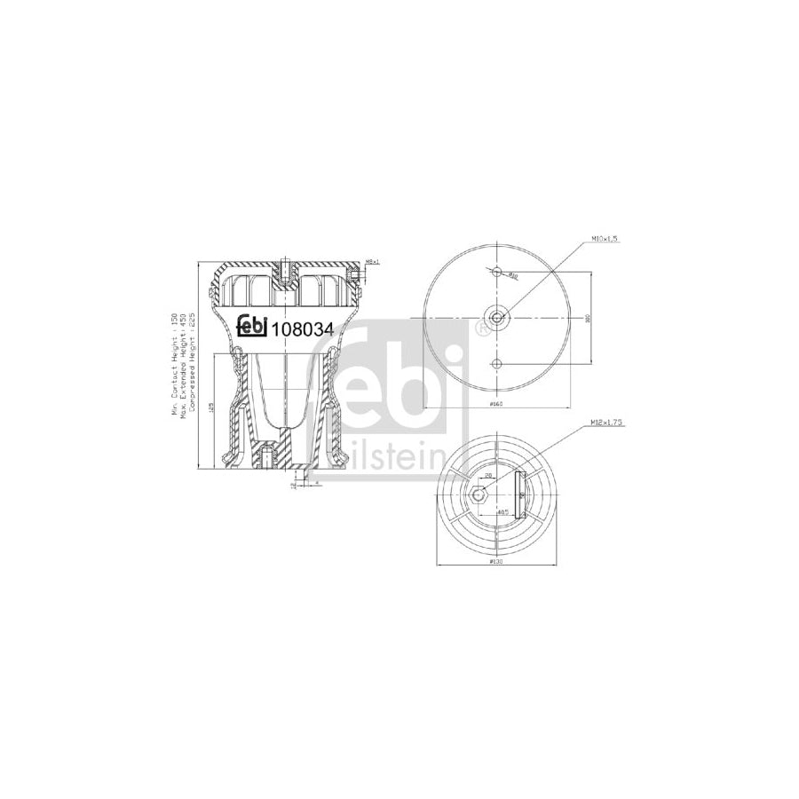 Febi Bilstein 108034 Boot, Air Suspension For Iveco Daily