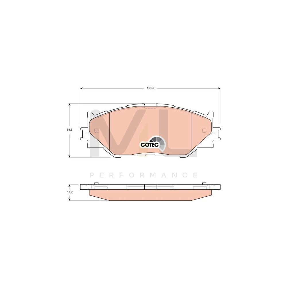 TRW Cotec Gdb3410 Brake Pad Set For Lexus Is Not Prepared For Wear Indicator