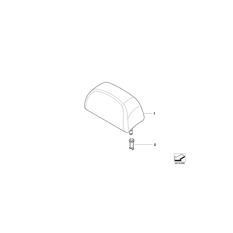 Genuine BMW 52208037404 E63 E64 Headrest Leather SCHWARZ (Inc. M6)