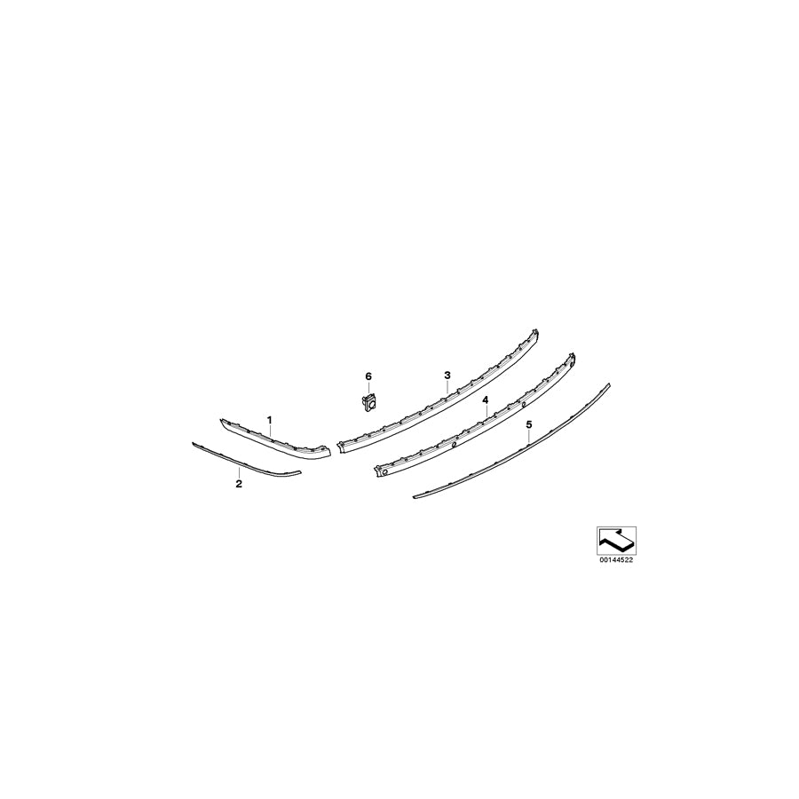 Genuine BMW 51127135583 E66 E65 E67 Covering Center CHROMLINE (Inc. 745d, 740i & 760Li)