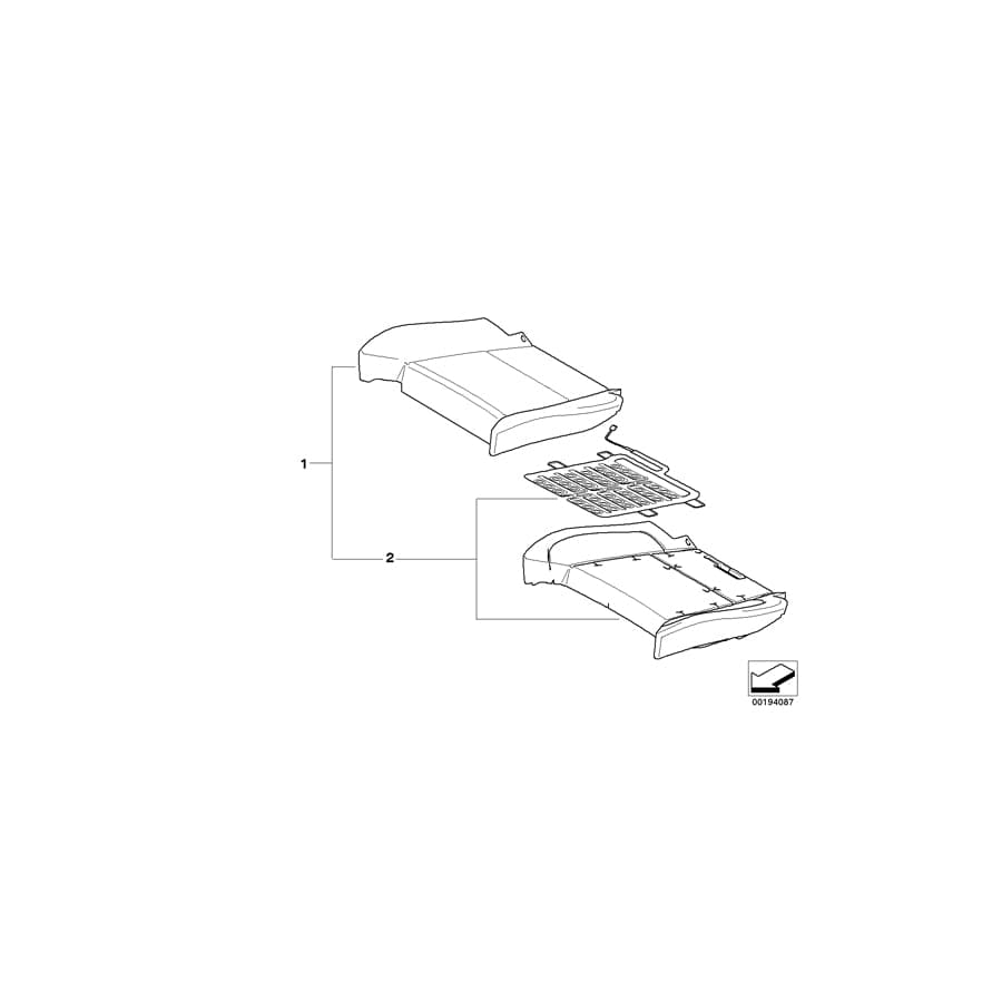Genuine BMW 52107292847 E71 E72 Seat Upholstery, Leather SCHWARZ (Inc. X6 35iX, X6 50iX & Hybrid X6)