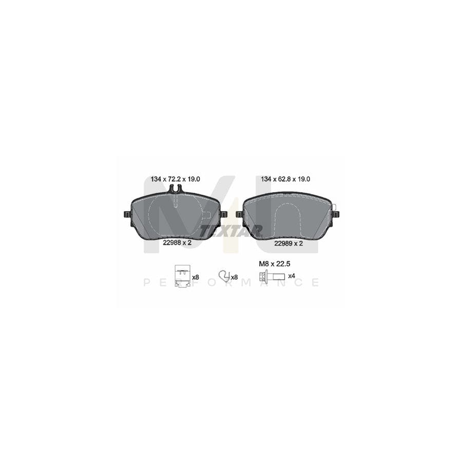 TEXTAR 2298801 Brake pad set prepared for wear indicator, with brake caliper screws