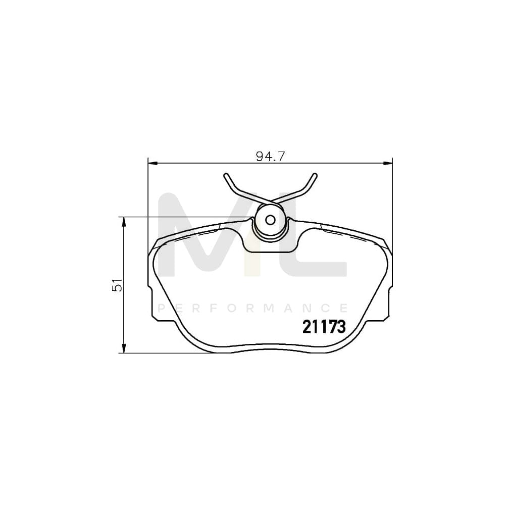 Hella 8DB 355 017-811 Brake Pad Set Prepared For Wear Indicator, With Brake Caliper Screws | ML Performance Car Parts