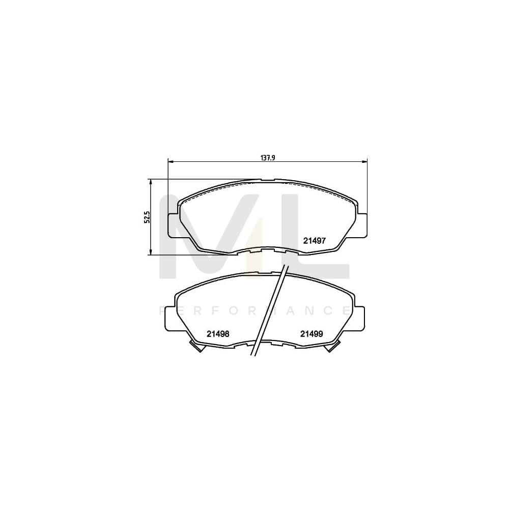 Hella 8DB 355 016-511 Brake Pad Set With Acoustic Wear Warning | ML Performance Car Parts