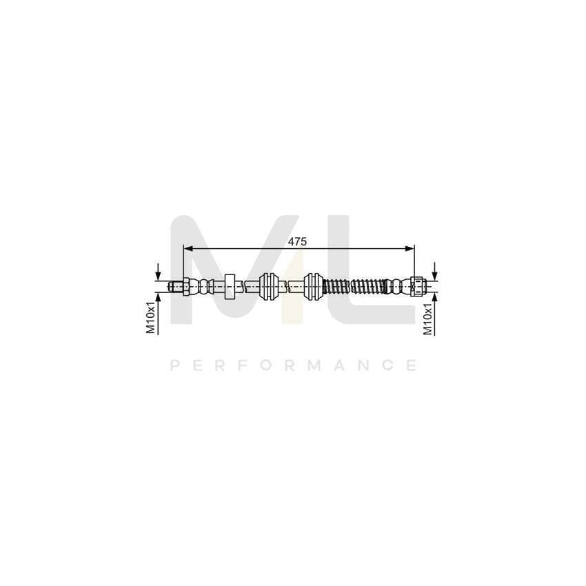 BOSCH 1 987 481 A01 Brake Hose 475mm | ML Performance Car Parts