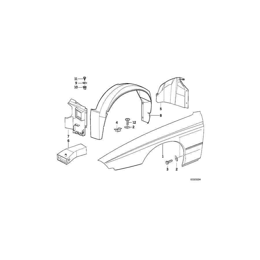 Genuine BMW 41358108848 E31 Side Panel, Front Right (Inc. 840Ci, 840i & 850CSi)