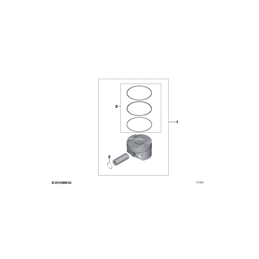 Genuine BMW 11257524967 E67 E66 E65 Piston 88,99mm (Inc. 760LiS, 760Li & 760i)