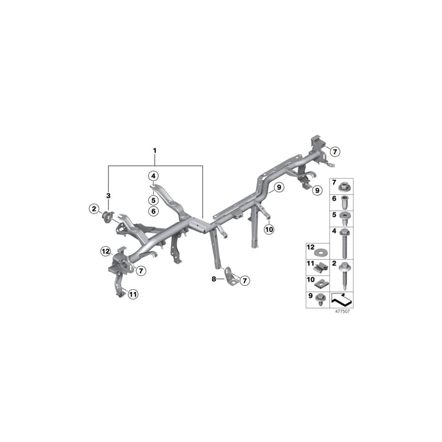 Genuine BMW 51459291315 F36 F30 F32 Carrier Instrument Panel Left hand drive (Inc. 430d, 316i & 316d)
