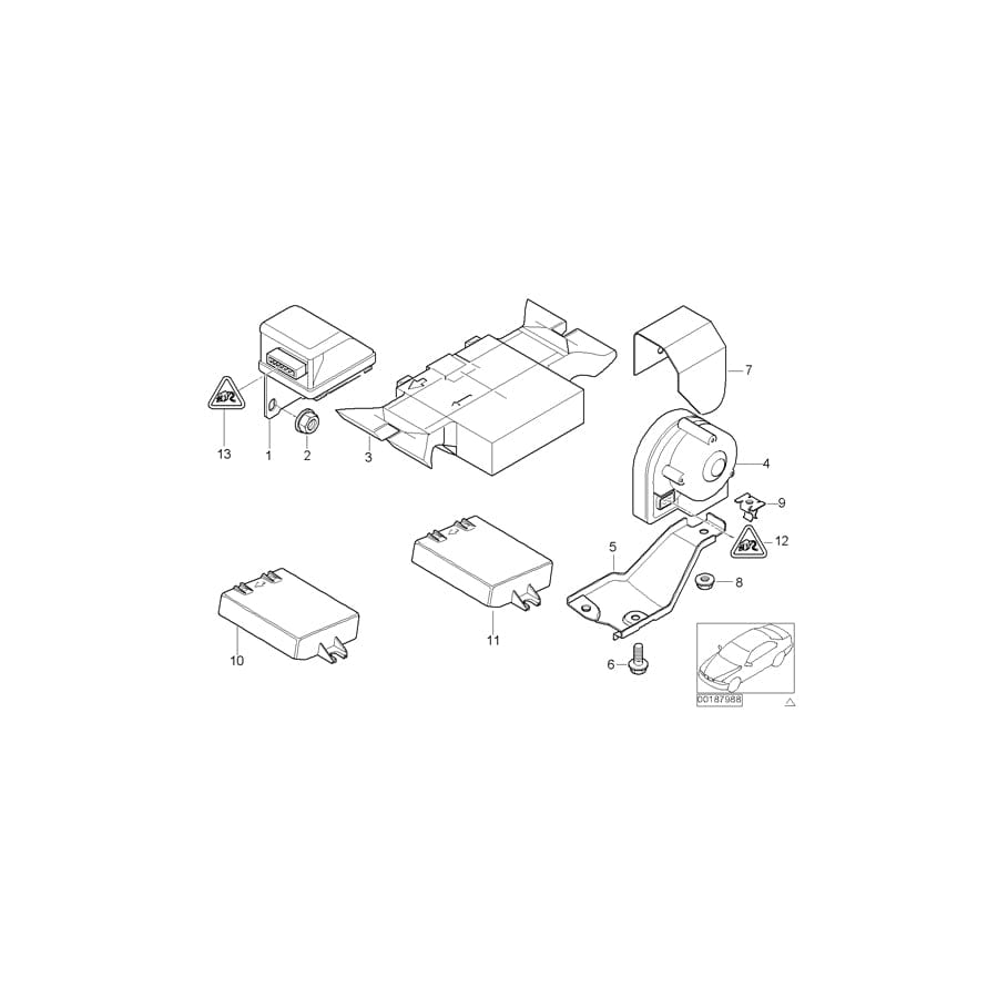 Genuine BMW 65759118038 E46 Module, Radar Burglar Alarm, Rear (Inc. 330Cd, 320Cd & 318Ci)