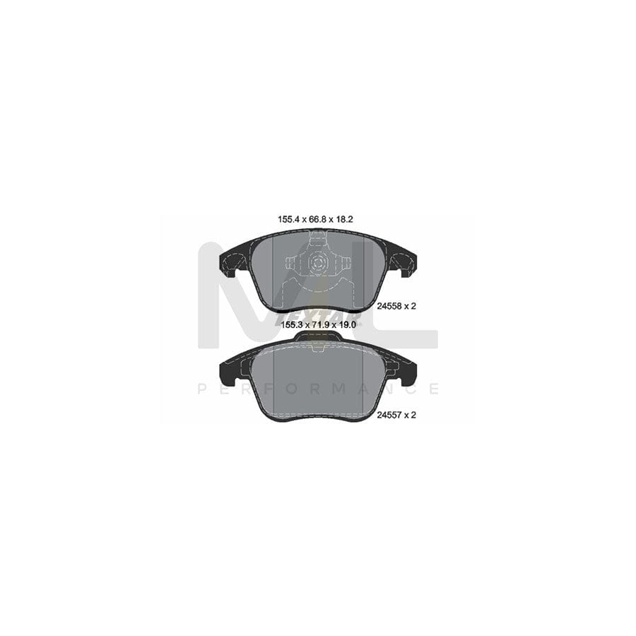 TEXTAR 2455801 Brake pad set excl. wear warning contact