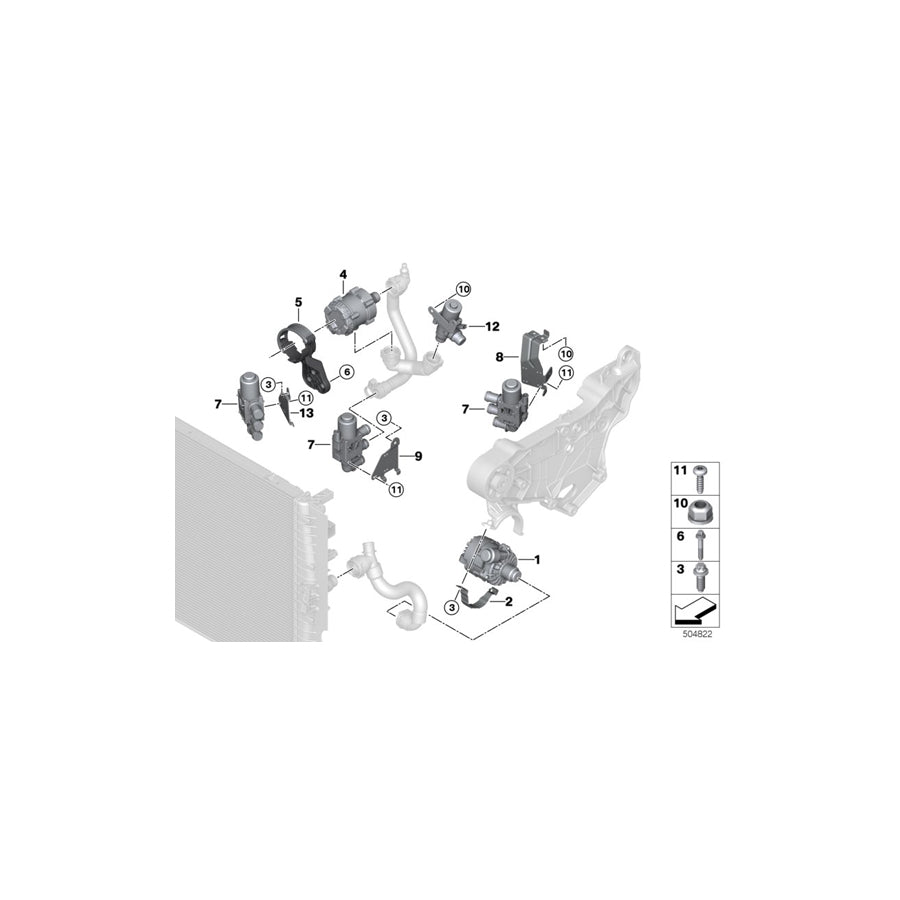 Genuine BMW 11519487540 F56 Bracket For Electric Water Pump (Inc. Cooper SE)