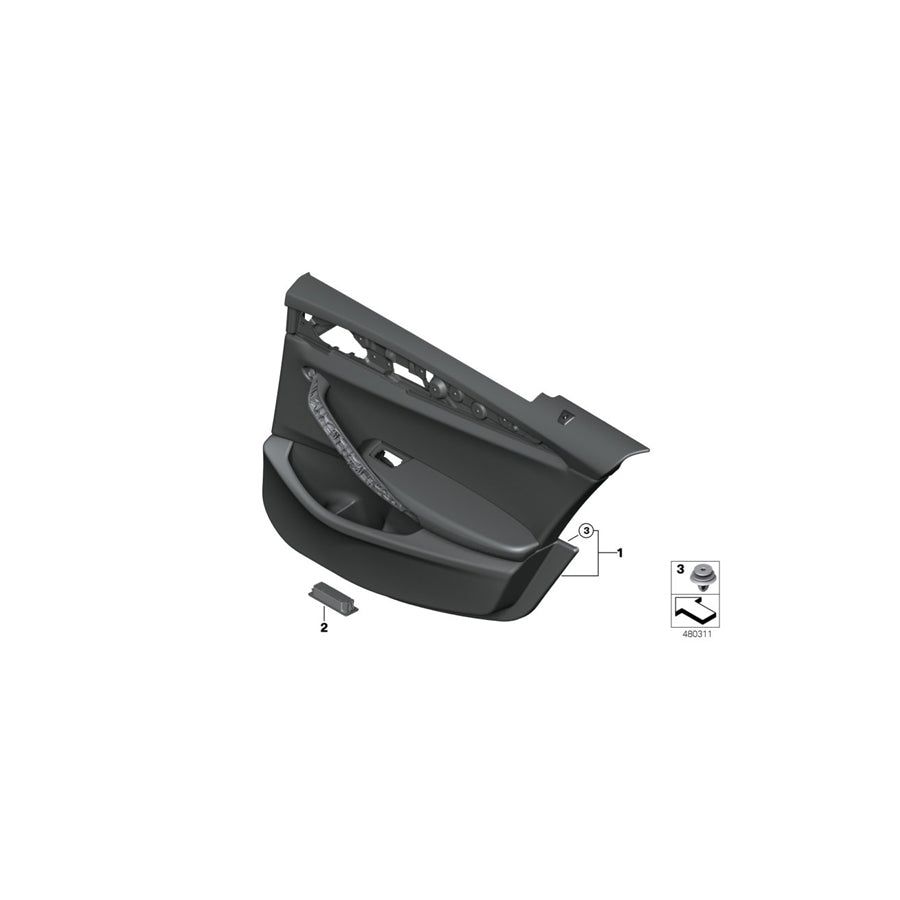 Genuine BMW 51427477226 G30 G31 Door Trim Panel, Rear, Right SCHWARZ (Inc. 520d, 520i 1.6 & 530iX)