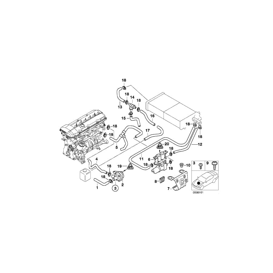 Genuine BMW 64218375525 E39 Hose F Check Valve And Engine Return (Inc. 530i, 525i & 520i)
