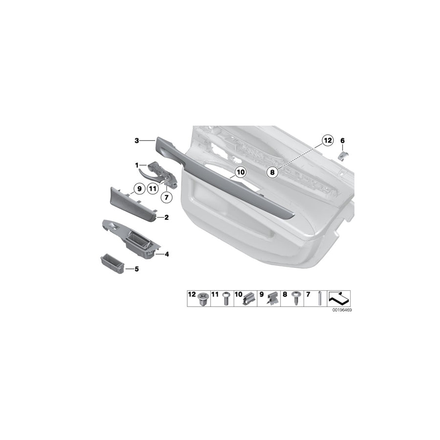 Genuine BMW 51429151206 F01 F04 Trim, Door, Wood, Ash, Rear Right ANTHRAZIT (Inc. 740i, 730i & 740dX)