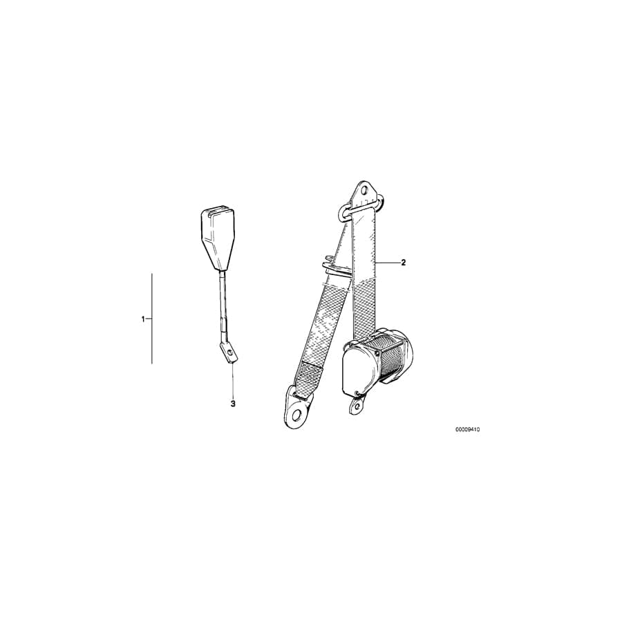 Genuine BMW 72111919114 E23 E24 E28 Lower Strap, Front (Inc. M635CSi, M535i & 635CSi)